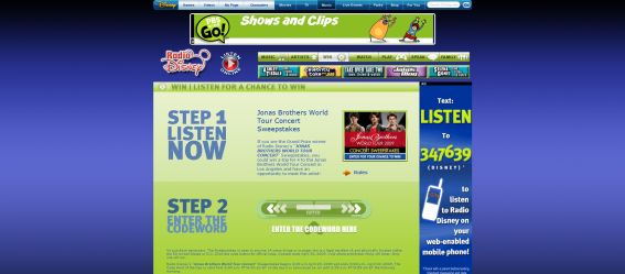 Radio Disney Jonas Brothers World Tour Concert Sweepstakes Radio Disney Jonas Brothers World Tour Concert Sweepstakes