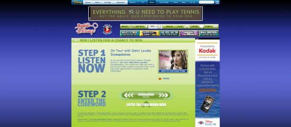 Radio Disney’s On Tour with Demi Lovato Sweepstakes