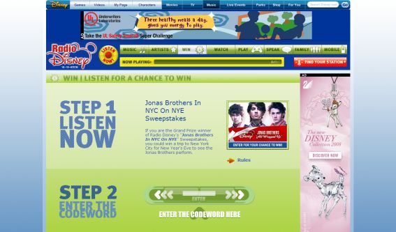 Radio Disney Jonas Brothers in NYC on New Year’s Eve Sweepstakes