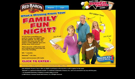 Red Baron Eat. Play. Win! Instant Win Game