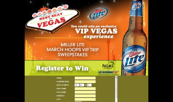 Miller Lite March Hoops VIP Trip Sweepstakes