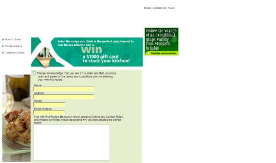 Rias Baixas Wines 2008 Recipe Contest