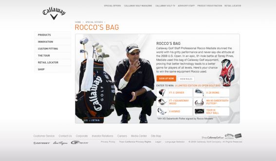 Callaway Golf Rocco’s Bag Sweepstakes Callaway Golf Rocco’s Bag Sweepstakes