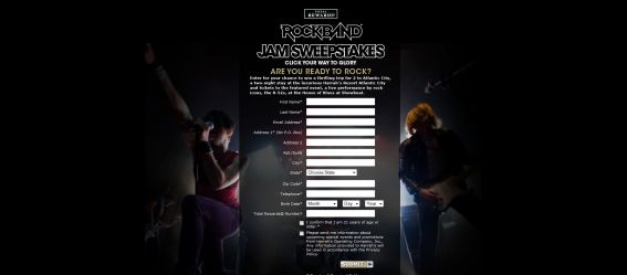 Rock Band Jam Sweepstakes Rock Band Jam Sweepstakes