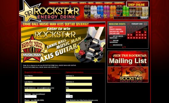 Rockstar Ernie Ball Music Man Axis Guitar Sweepstakes
