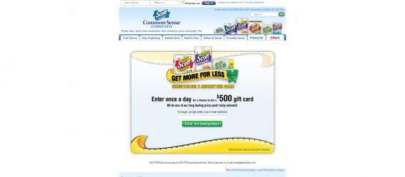 Scott Brand Get More For Less Sweepstakes and Instant Win Game