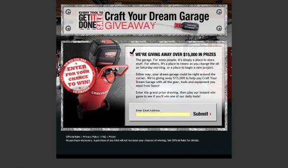 Sears Craft Your Dream Garage Giveaway Sears Craft Your Dream Garage Giveaway