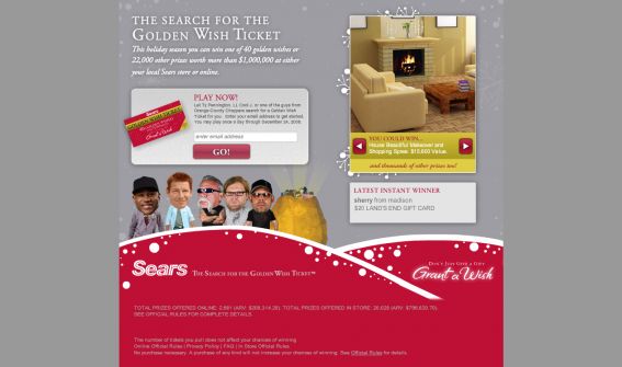 Sears Golden Wish Ticket Online Instant Win Game