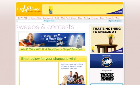 Lifetime’s Shine Like A Rock Star Sweepstakes