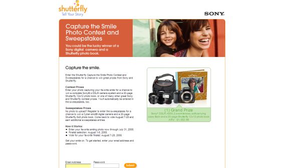 Shutterfly Capture the Smile Photo Contest and Sweepstakes