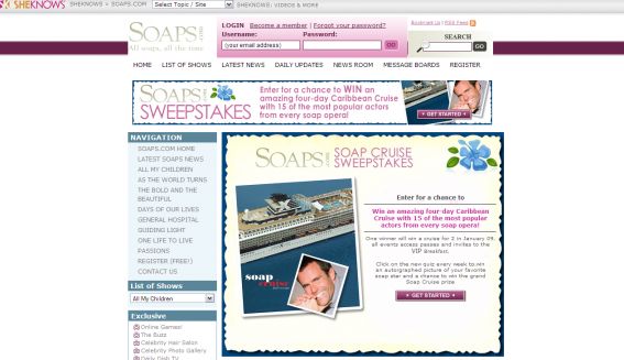 Soap Cruise Contest and Sweepstakes