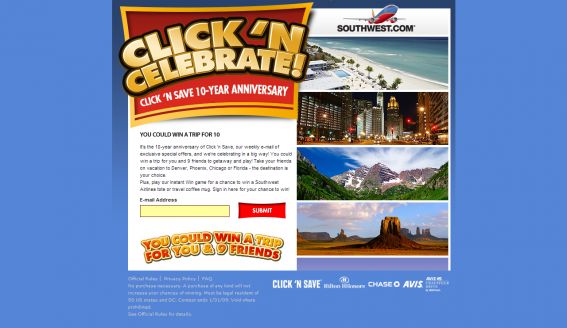 Southwest Airlines Click ‘N Celebrate