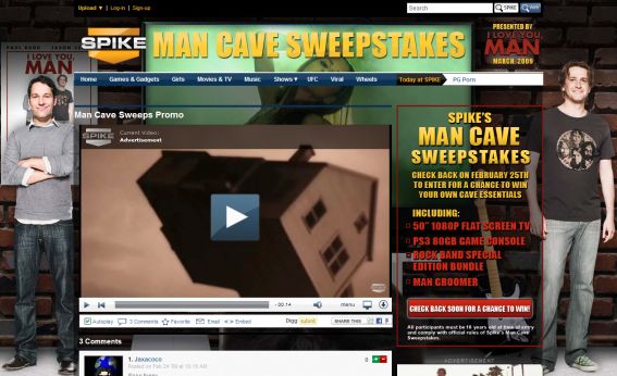 Spike’s Man Cave Sweepstakes