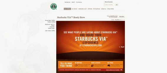 Starbucks VIA Experience Contest