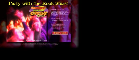 Starburst Six Flags Summer Concert Sweepstakes