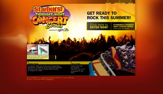 The StarBurst Brand/Six Flags Summer Concert Sweepstakes