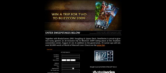 SteelSeries Win A Trip to Blizzcon Sweepstakes SteelSeries Win A Trip to Blizzcon Sweepstakes
