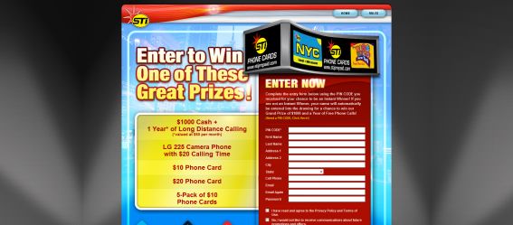 STi Phone Cards Connect The World Sweepstakes