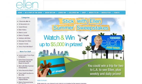 The Ellen Watch and Win Summer Sweepstakes
