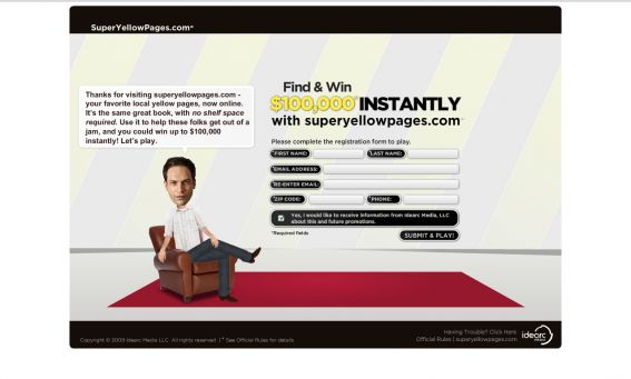 SuperYellowPages.com Find & Win Game SuperYellowPages.com Find & Win Game