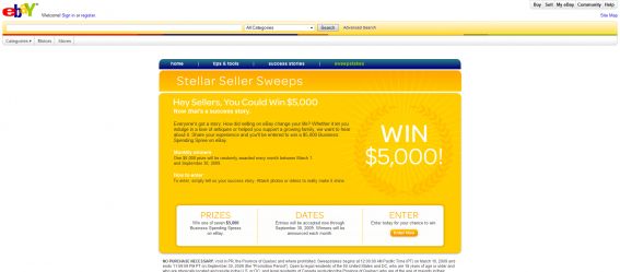 eBay Stellar Seller Sweepstakes eBay Stellar Seller Sweepstakes