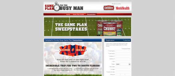 Campbell’s Chunky Soup Game Plan Sweepstakes