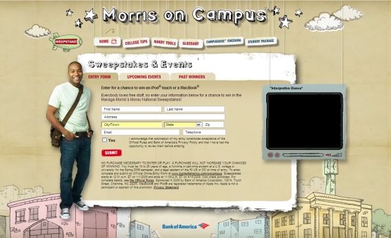 Bank of America’s Manage Morris’s Money National Sweepstakes
