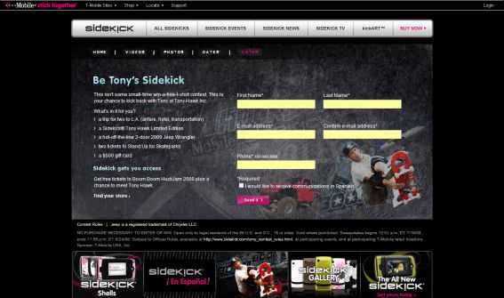 Be Tony’s Sidekick Sweepstakes
