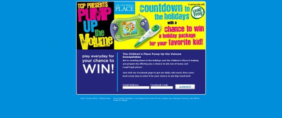 Children’s Place Pump up the Volume Sweepstakes