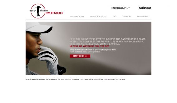 Tee it Up with Tiger 2008 Sweepstakes