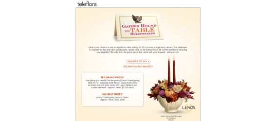 Teleflora’s Gather Round the Table Sweepstakes