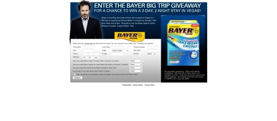 Bayer Big Trip Giveaway