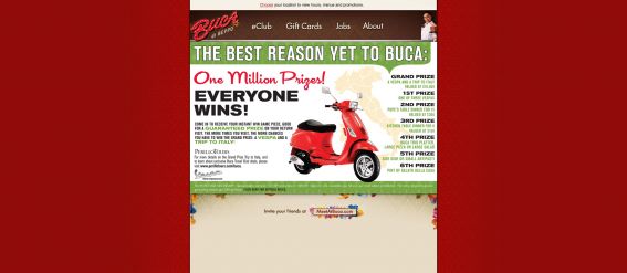 Best Reason Yet To Buca Promotion