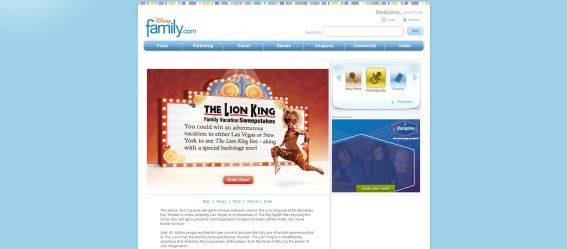 Disney Family.com The Lion King Family Vacation Sweepstakes