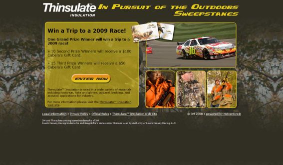 Thinsulate Insulation In Pursuit of the Outdoors Sweepstakes