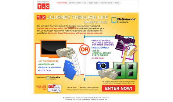 TLC Nationwide Family Guide Journey Through Life Sweepstakes