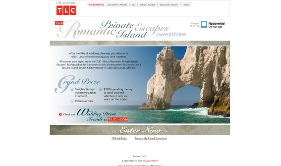 The TLC Win a Romantic Private Island Escape Sweepstakes