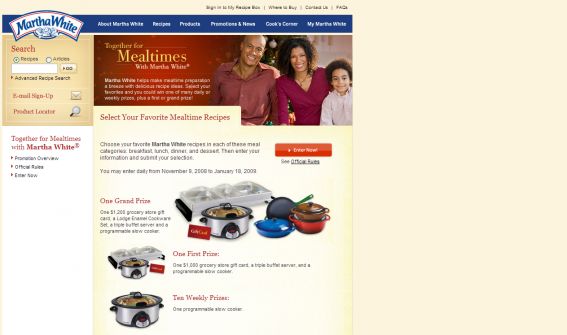 2008 Together for Mealtimes with Martha White Promotion