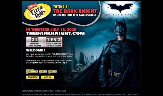Totino’s The Dark Knight Online Instant-Win Sweepstakes Totino’s The Dark Knight Online Instant-Win Sweepstakes