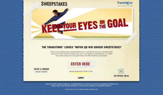 Transitions Watch and Win Soccer Sweepstakes