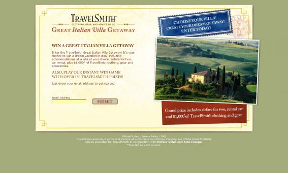TravelSmith Great Italian Getaway Sweepstakes