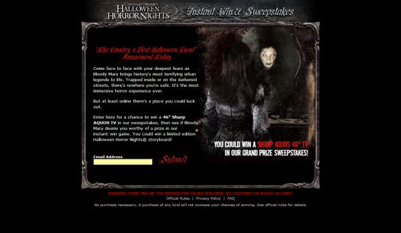 Universal Orlando Halloween Horror Nights 2 Instant Win & Sweepstakes
