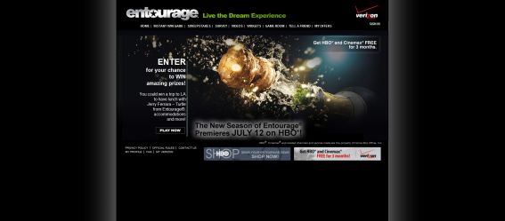 Verizon Entourage Live the Dream Instant Win Game & Sweepstakes Verizon Entourage Live the Dream Instant Win Game & Sweepstakes