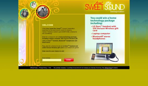How Sweet the Sound Instant Win and Sweeps