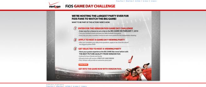 Verizon FiOS Game Day Challenge Verizon FiOS Game Day Challenge