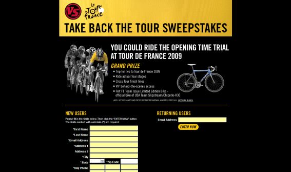 The Take Back The Tour Sweepstakes