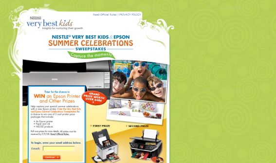 Nestle Epson Summer Celebrations Sweepstakes