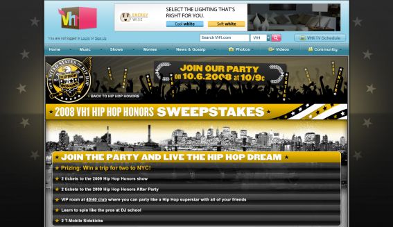 VH1’s 2008 Hip Hop Honors Sweepstakes