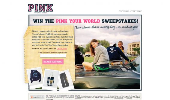 Victoria’s Secret Pink Your World Sweepstakes Victoria’s Secret Pink Your World Sweepstakes