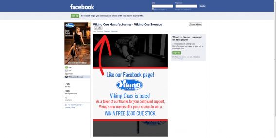 Viking Cue Sweepstakes Viking Cue Sweepstakes